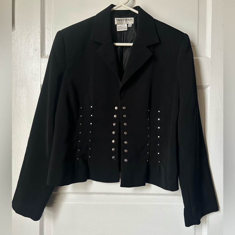 Nancy Bolen Black Blazer with Silver Studs